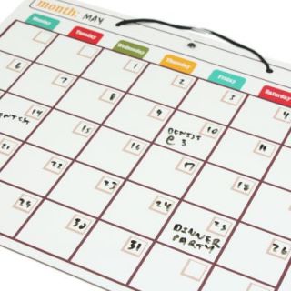 Two Sided Dry Erase White Board Calendar w Marker Home Dorm Office Supplies