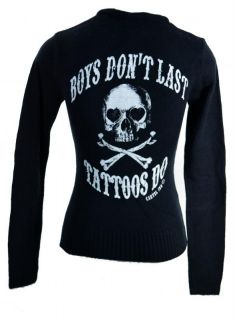 Cartel Ink Tattoo Pin Up Boys Don'T Last Cardigan Sweater Shirt Gothic Emo Punk