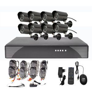 8CH Home CCTV DVR Security System Motion Detection Alarm VGA 8 Outdoor Cameras