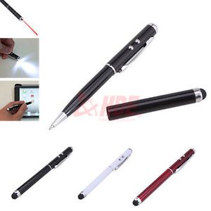 4 in 1 Stylus Red Laser Pointer LED Light Beam Executive Pen Capacitive Tablet