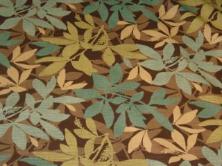 Details about Teal Brown Green Leaf Design Cotton Print Fabric bty