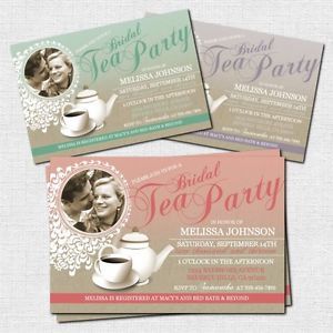 TEA PARTY INVITATIONS Bridal, Baby Shower or Birthday   (printable