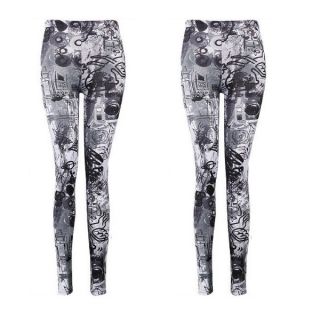 Women Multicolored Printed and Galaxy Printed Stretch Tights Sexy Leggings Pant