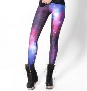 Women Fashion Multicolored Galaxy Printed Stretchy Tights Jeans Leggings Pants