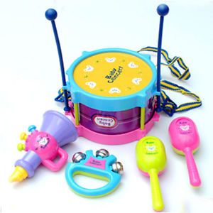 New 5pc Drum Musical Instruments Band Kit Kids Toy Gift Set