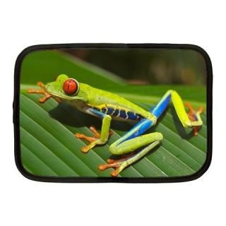Green Red Eyed Rainforest Tree Frog 10" Netbook Sleeve Laptop Bag Case
