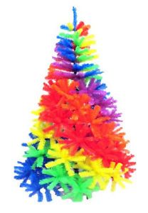 Rainbow 7 ft Christmas Tree Tie Dye Multicolored Red Holiday Artificial Funky