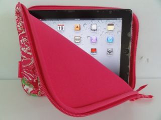 Lilly Pulitzer iPad 1 2 3 Sleeve May Flowers 10 5" Tablet Netbook Pink Neoprene
