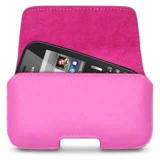 Horizontal Case Cover for Nokia Asha 200 Pink