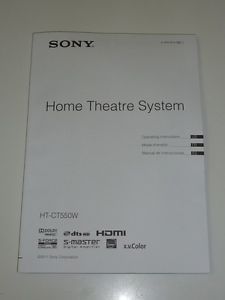 Sony Operating Instructions Manual for HT CT550W Home Theatre System
