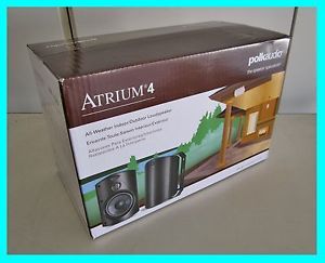 Polk Audio Atrium 4 All Weather Indoor Outdoor Speakers ★ Pair ★ New ★ Black
