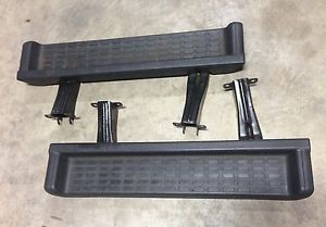 01 06 Wrangler TJ Factory Running Boards Nerf Bars Step Black Plastic Trim PDAs
