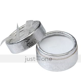 6 Small Round Jewelry Jewellery Gift Boxes Case Silve