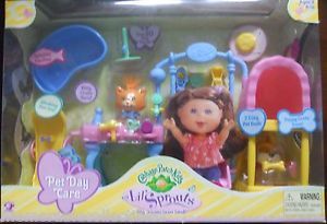 Cabbage Patch Kids Lil' Sprouts Doll Pet Day Care Playset Cat Dog CPK