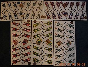 Coleco Table Hockey Players Custom 5 Team Decals Misfire Print Lot as Is