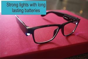 2 New Pairs Safety Reading Glasses LED Lights Lithium Batteries 1 75