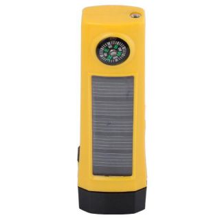 Solar Power 5 LED Flashlight Torch Compass Rechargeable
