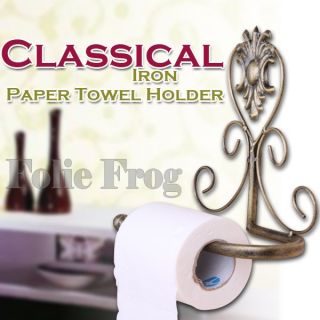 Bronzy Classical Iron Paper Towel Holder Bathroom Wall Mount Rack