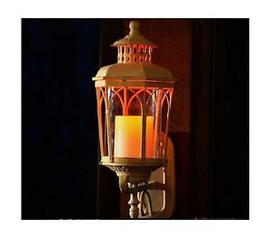 2  H191102 Wall Mounted LED Flameless Candle Lanterns with Timers