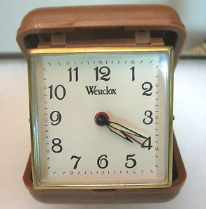 Westclox Travel Alarm Clock Manual Wind Hard Plastic Case Works Fine
