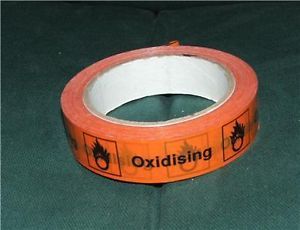 Oxidising Hazard Warning Safety Tape Laboratory New