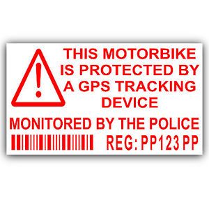 Motorbike Security Stickers Alarm GPS Tracker Device Motorcycle Bike Warning