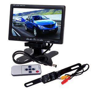 7" Security LCD Wide Screen Monitor with Car Rear View Backup Parking Camera
