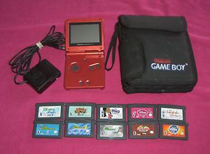 Nintendo Game Boy Advance SP Flame Red Handheld System