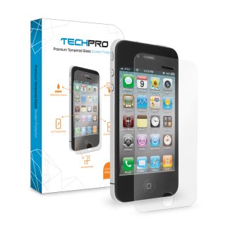 Techpro Premium Smashproof Tempered Glass Screen Protector for Apple iPhone 4 4S