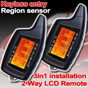 Car Alarm System LCD Remote Start Keyless Entry Region Sensor Security System