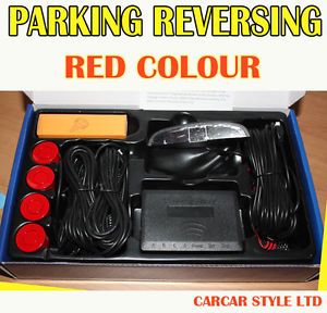 【Red Colour】Car Parking Reversing Rear 4 Sensors Kit LED Displayer Buzzer Alarm