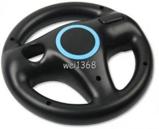 Black Remote Nunchuck Controller Steering Wheel Wii