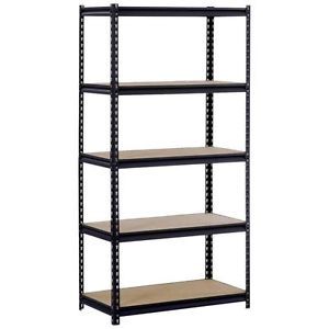 Heavy Duty Metal Home Storage 5 Shelves Shelf Rack Garage Steel Home Unit Black