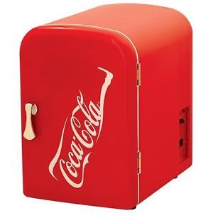 New Red Small Coca Cola Mini Fridge Steel Refrigerator Cooler Dorm Office