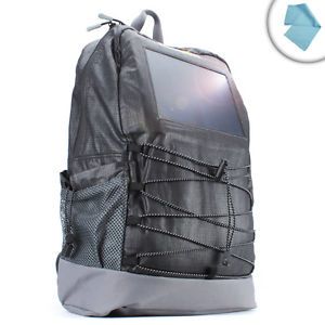 Solar Powered Backpack w Battery Charger Pack for Smartphones Tablets More