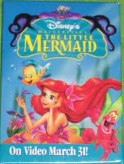 Disney Little Mermaid 1998 Video Release Pinback Button