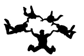 Skydiving 5 Way Formation Decal Graphic Sticker