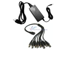 12V DC 5A Power Supply Adapter with 8 Port Splitter Cable CCTV Security Camera
