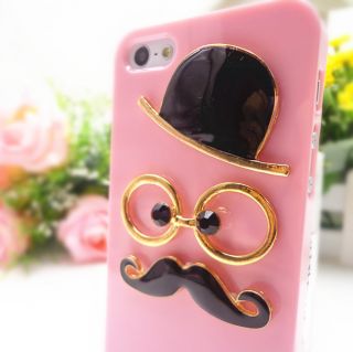 Commemorate Chaplin Dumb Show 3D Gentleman Mustache Case Cover for iPhone 5 5S