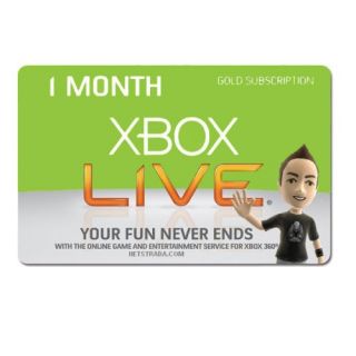 Xbox 360 Live 1 Month Gold Membership Card Subscription