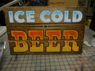 Hand Painted "Ice Cold Beer" Sign Hot Rod Old School Rat Rod Tattoo