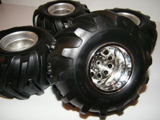 4 Four Tamiya 1 10 RC Juggernaut 2 Monster Truck Tires on TXT 1 Wheels