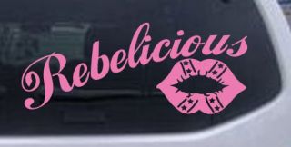 REBELICIOUS Rebel Country Girl Car Truck Window Decal Sticker Pink 8x3 2