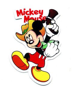 Mickey Mouse Cowboy Scrapbook Motorcycle Bikes Car Van Truck Decals Sticker N100