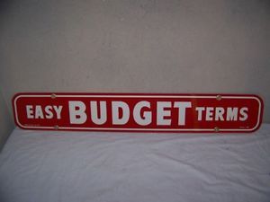 Vintage C 1960 Firestone Tires Easy Budget Terms 2 Sided 44" Metal Gas Oil Sign