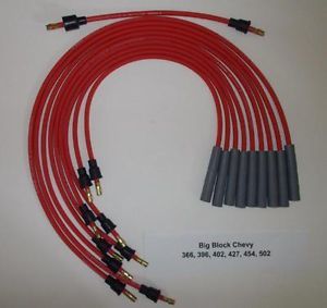 Big Block Chevy 1965 Up V8 366 396 427 454 502 Red Spark Plug Wires Points Cap