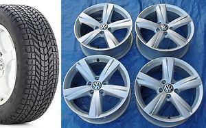 VW Passat Factory 17" Wheels with Firestone Snow Tires Also 2012 2014 Beetle