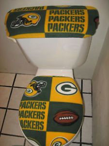 Green Bay Packers Squares Toilet Seat Cover Set