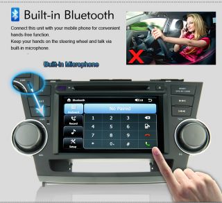 Camera 8" Stereo Car DVD Player Radio GPS Navigation for Toyota Highlander