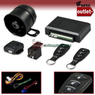 Black 1 Way 3 Button Keyless Remote Control Car Entry Security Alarm System Kit